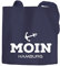 Jutebeutel Stofftasche Moin Hamburg Anker Anchor Baumwolltasche Moonworks® navy 2 lange Henkel