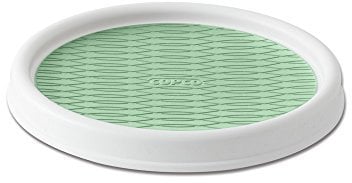 Copco 5224643 Non-Skid Pantry Cabinet 9 Turntable Lazy Susan, Plastic, White/Green