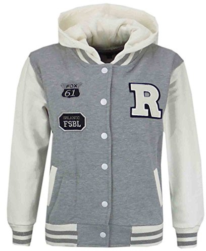 A2Z 4 Kids B.B Hooded Jacket R Fashion NYC/FOX Varsity - B.B Grey 3-4