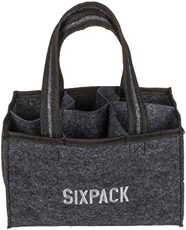 Out of the Blue 71/3233 - Filztasche Sixpack, für 6 Flaschen, ca. 24 x 15 cm, grau