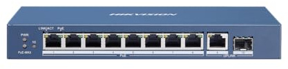 Hikvision DS-3E0510P-E switch di rete Non gestito Gigabit Ethernet (10/100/1000) Supporto Power over Ethernet (PoE) Blu