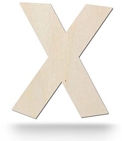 Kleenes Traumhandel Holzbuchstaben - Buchstabe aus Holz - Buchstaben für Türbeschriftung - Alphabet aus Holz für Kinderzimmer, Wohnzimmer u.v.m. - (45 cm, Großes X)
