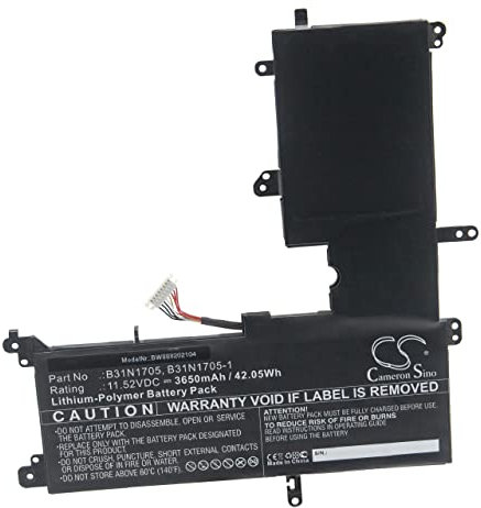 vhbw batteria compatibile con Asus VivoBook Flip 14 TP410UA-EC334T, Flip 14 TP410UA-EC337T laptop, notebook (3650mAh, 11.52V, Li-Poly)