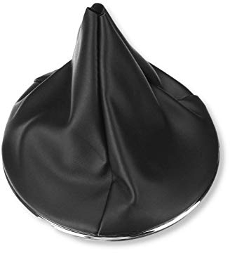 1neiSmartech Set Cuffia in Materiale Sintetico Nera con Ghiera di Ritenzione e Cornice Anello Cromato per Leva Cambio Compatibile con auto Fiat 500 500C dal 2007 al 2015