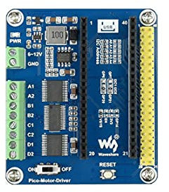 DC Motor Driver Module Hat For Raspberry Pi Pico Series, Driving Up To 4X DC Motors, I2C Controlled, up to 3A Output