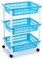 AC - Carrito verdulero Modelo PLFT de plástico con 3 Niveles y Ruedas, cestas apilables portaobjetos, Frutas, Verduras, Cocina, baño (Azul - 61 x 40 x 30 cm)