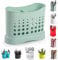 2 Compartments High Grade Plastic Sink Tidy Cutlery Drainer Caddy Holder, Utensil Drainer for Home and Kitchen (Mint Green - Design 1)