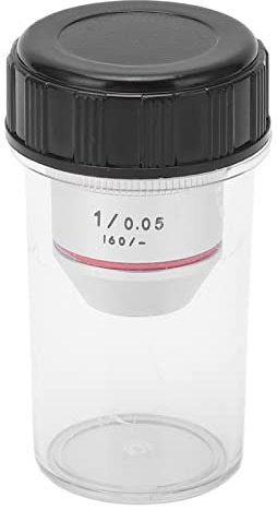 Pomya Achromatic Microscope Objective Lens, 1X, RMS Threaded, Copper & Optical Glass, Biological Microscope