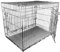 HugglePets Silver Metal Dog Puppy Cage Foldable XX-Large 122cm Dual Door with Locks, Car Home and Travel Crate