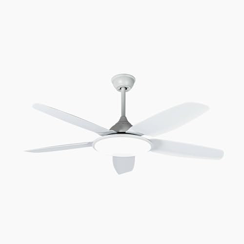 Lucande Ceiling Fans with Lighting Divian (modern) in White made of Metal for e.g. Living Room & Dining (1 light source,) from