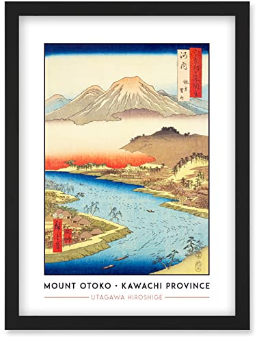 Wee Blue Coo Mount Otoko in Hirakata Kawachi Province Utagawa Hiroshige Japanese Woodblock Classic Collection Artwork Framed Wall Art Print A4