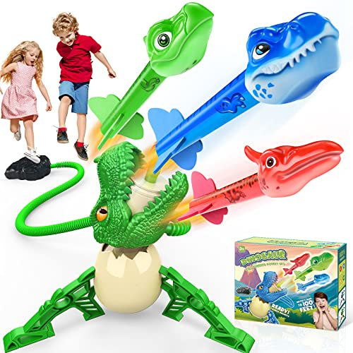 Dislocati Dinosaur Toy Garden Games, Stomp Rockets Launcher for 3-11 Year Olds, Outdoor Gifts for Kids 3-9