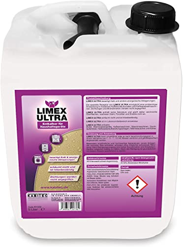 KABITEC LIMEX ULTRA Entkalker für Haushaltsgeräte │ Kalklöser Universal-Entkalker Entkalker für Kaffeevollautomat & Kaffeemaschine Flüssigentkalker │ 5 Liter Kanister