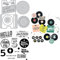 Plattenspieler und Schallplatten Stanzformen für Kartenherstellung DIY Scrapbooking Musiknote Just A Note Sterne Metall Stanzformen koordinieren Aufzeichnungen und Zahlen Wörter Silikon Stempel