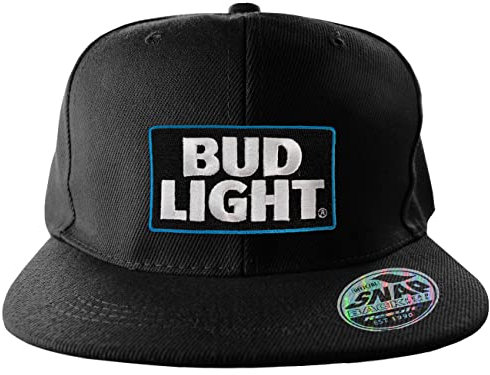 Bud Light Offizielles Lizenzprodukt Logo Patch Standard Snapback Cap Snapback Cap (Schwarz), One Size