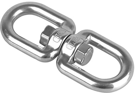 Fulenyi Hameçon pivotant Heavy Duty, sécurité en Anneau 8 Mots – Appareil Rotatif à 360 ° – Rotation sans Rotation – Balançoire à Bascule – Mousqueton pour balançoire pour Enfant