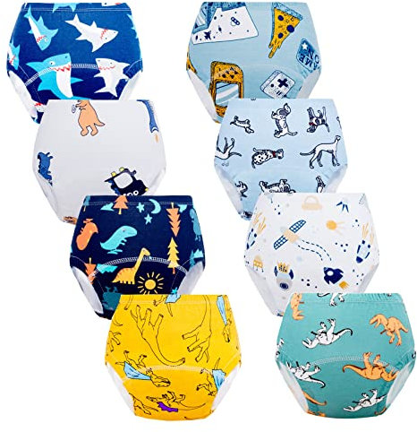 Cogindss Xmrlvn Pantalon d'entraînement pour bébé sous-vêtement d'entraînement pour garçon, 2-3T, Lot de 8