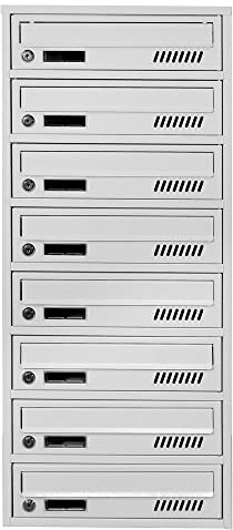 Cassette postali con fissaggio a parete EURO GLM 8 RAL 7035 cassetta postale condominiale Depot 8 con 8 alloggi, cassetta delle lettere