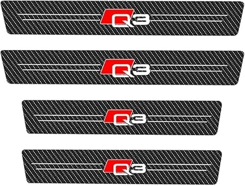 DIOTTI 4 Stück Auto Einstiegsleisten für Audi Q2 Q3 Q5 Q7 Q8, Carbon Fiber TüRschweller Schutzpedal Abdeckung Kratzfest Aufkleber,60