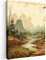 MuchoWow© Impression sur Toile Peinture 30x40 cm Tableau Mural Decoration Salon Reproductions de Tableaux Murale Moderne Vintage - Eau - Arbres - Nature - Montagnes