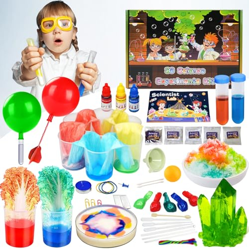 Vicloon Esperimenti Scientifici per Bambini, 36+ Kit di Esperimenti Scientifici, Scienziati-Kit Esperimenti di Scienza per Bambini 6-12 Anni Regali di Giocattoli Educativi STEM Strumenti Scientifici