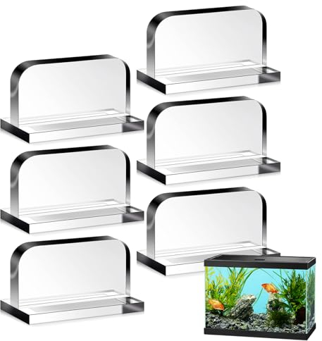 COOBAA Griff für Aquariumabdeckung - 6 Stück transparente Aquarium-Abdeckungsklammern für Glasdeckel | Multifunktionale Aquarium-Deckelstütze, Flexibler Aquarium-Glasdeckelgriff, Ersatz