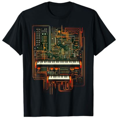 modular Synthesizer elektronische Musik mit Keyboard analog T-Shirt