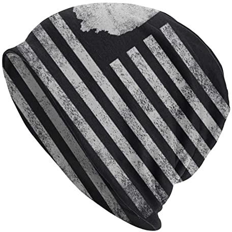 Slouchy Beanie mit Flagge, Strickmütze, für Herren und Damen, Ohio State America F, One size
