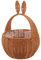 Garneck Osterkorb Mit Griff Hasenohren Geflochtener Korb Picknickkorb Aus Weide Brot-Servierkorb Rattan-Seegras-Blumenkorb Für Wandaufbewahrung Organizer-Behälter
