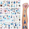 Tattoo Kinder, 8 Blätter Frozen Temporäre Tattoo Aufkleber Set für Jungen Mädchen Kindertattoos Wasserdicht für Geburtstagsgeschenke Kindergeburtstag Mitgebsel Party Deko