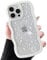 ZTOFERA Wavy Case for iPhone 14 Pro (6.1), Cute Clear Protective Case with Planet Star Moon Pattern, Hard PC Colored Wave Frame Soft Silicone Bumper Shockproof Cover for Girls Women, Cream
