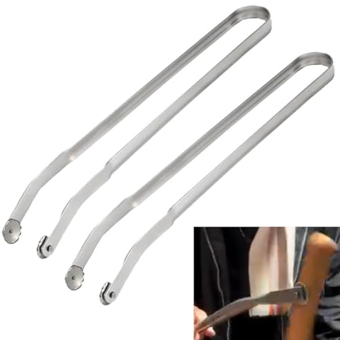 BBQ Sausage Turning Tongs for Cooking, BBQ Würstchen Wendezange zum Kochen, Edelstahl BBQ, Lange Küchenzange Grillzange, BBQ-Zange Kochzange für Wenden von Speck, Steak, Fleisch und Gemüse (2PCS)