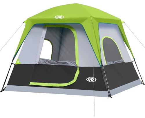 UNP Zelt 3 Personen - Zelt 6 Personen, Groß Zelt Stehhöhe Kabinen | Einfach Aufzubauen, Wasserdicht Mit Regendach, Tent FüR Camping/Wandern Und Trekking