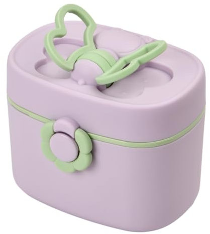 Boite Lait En Poudre Bebe, Doseurs, 410ml Portable Distributeur Lait En Poudre Bebe, Pot Conservation BéBé, Levier De Nivellement Et CuillèRe Avec Couvercle En Silicone Scellé, Violet