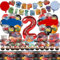 86 Stück Cars Geburtstagsdeko 2 Jahre, Auto Deko Geburtstag Car Luftballon Car Tortendeko Happy Birthday Banner Partygeschirr Pappteller Kindergeburtstag Teller Becher Kindergeburtstag Party Jungen