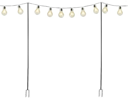 MARELIDA 2x Schäferhaken für Außenbeleuchtung Lichterkettenhalterung Lichterkettenmast Gartenstab Girlandenstange für Hochzeit Garten Lichterkette