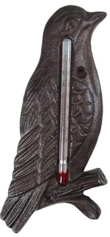 Vogel Außenthermometer aus Gusseisen