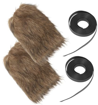 Ciieeo 2stücke Viking Leg Warmers Mit Bindebändern Flauschige Kunstpelz-beinstulpen Für Damen Und Herren Warme Retro Beinwickel Für Cosplay Wintermode Zubehör Größe Angepasst