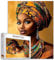Afro America Woman 1000 Piece Jigsaw Puzzles for Adult Africa Black Girl Painting Jigsaw Puzzle Female Wearing Headwrap 1000 Pieces Puzzles Game Neck Jewelry Wall Decor DIY Craft Puzzle Art(Colorful)