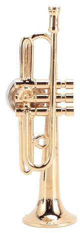 Gold-Trompeten-Miniatur-Nachbildung, Magnet, realistisch, Metall, wiederverwendbar, Musikinstrument, Kühlschrankmagnet