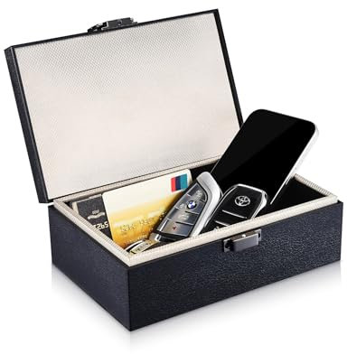 WHonor Faraday Box for Car Keys, RFID Signal Blocker Key Fob Protector, 15 Keys Capacity Anti-Theft Keyless Entry Security Cage