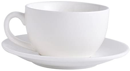 MAGICLULU 1 Set Plain White Coffee Tee Cappuccino Large Cups Custom Mug Flask Thermal Tea Reusable Mate Stoneware Smoothie Bottle Bone China Cup Saucer Ceramics