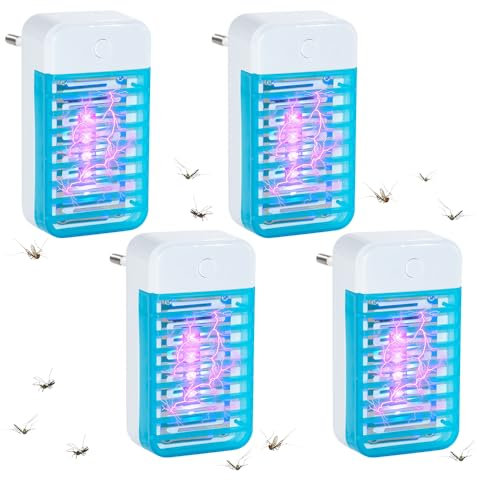 IXYHKB 4 Stück Mückenlampe, Elektrischer Insektenvernichter, Mückenschutz Steckdose mit UV-Insektenfalle, Fliegenfalle, Elektrisch Insekten Mückenfalle für Schlafzimmer, Küche, Indoor