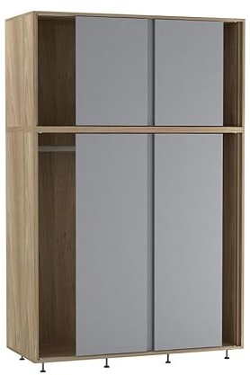 URBNLIVING 6-Door Sliding Wardrobe, Modern Freestanding Bedroom Storage with Smooth Sliding Doors, Adjustable Feet & Hanging Rail - Spacious & Stylish Closet for Organised Living