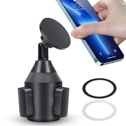EEEKit Car Cup Holder Phone Mount, Universal Magnetic Cup Phone Holder Compatible with Magsafe for iPhone 16 15 14 13 12 Series and All Smartphones