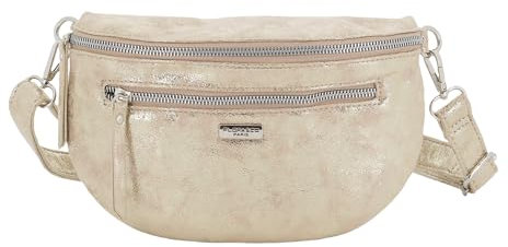 Petit Sac Banane Imitation Cuir Suédine Irrisé Femme - Sac À Bandoulière Porte Épaule Croisé Ou Devant Poitrine - Chic Léger - Or Clair