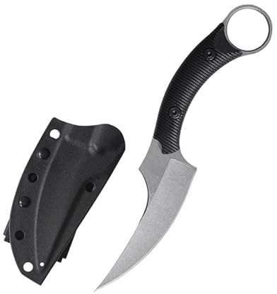 Generisch Jagdmesser Outdoor Messer mit Feststehender Klinge und Messerscheide, D2 Stahl, ABS-Griff, 9,8 cm Klinge