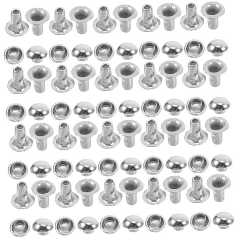 Hemobllo Remaches Metálicos Tipo Hongo 100 Piezas 6mm Plata Para Bricolaje Decoración De Zapatos y Bolsos Accesorios De Moda Manualidades Diy