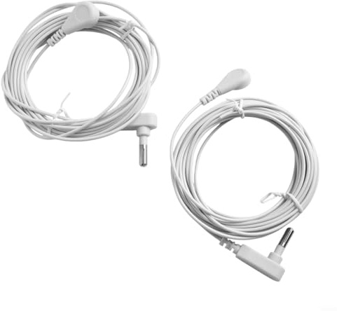 15 pies para cables de conexión a tierra para aplicaciones de bienestar, 2 cables para alfombrillas y accesorios de conexión a tierra, fácil de entrar en tomas de corriente