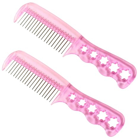 Didiseaon Anti-static Wig Brush with Comfortable Grip 2pcs for Synthetic Wigs and Doll Plastic and Steel Material Lightweight Hair Wire Brush Suitable for Personal Use and Hair Salons